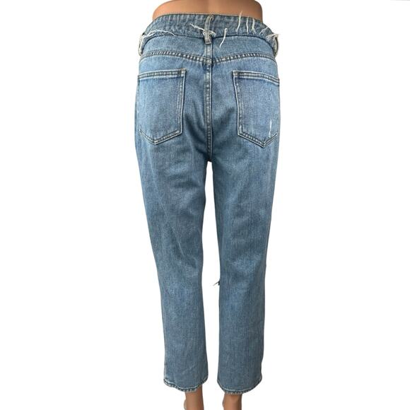 Pacsun Women's Blue Distressed Cotton High Waisted Mom Denim Jeans Size 26 - Picture 3 of 6